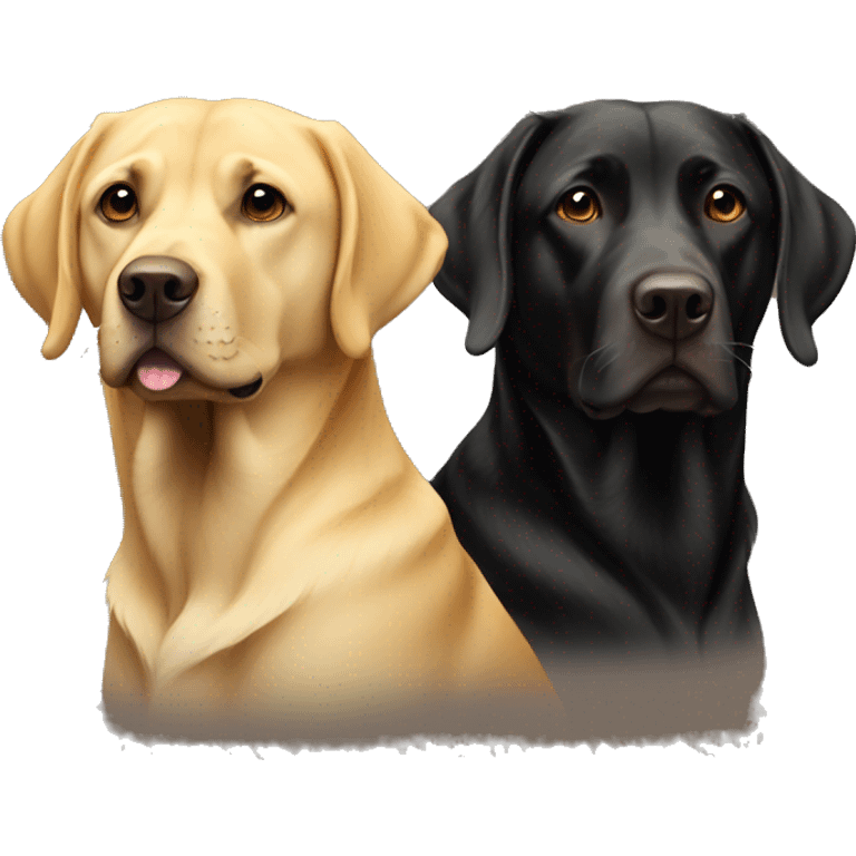 Yellow and brown and black labs emoji