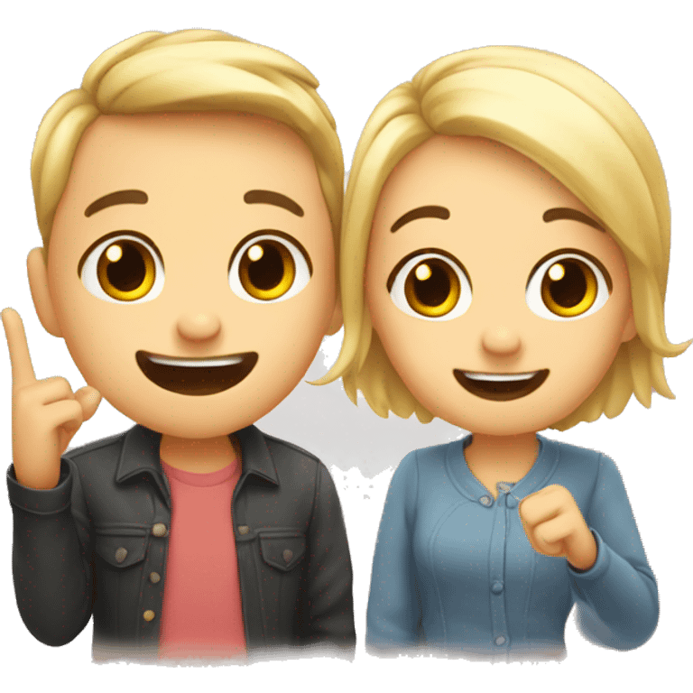 Cute love hand gestures couple  emoji