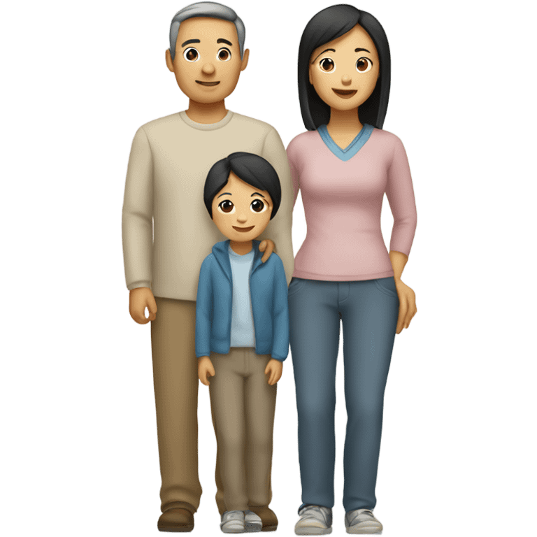 Asian family of four emoji