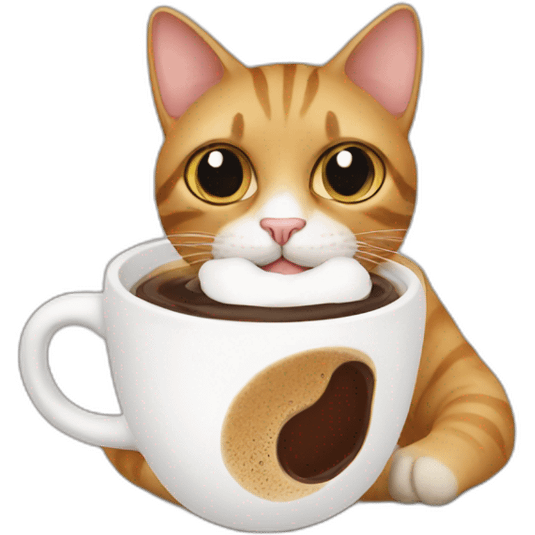 Cat with coffee emoji