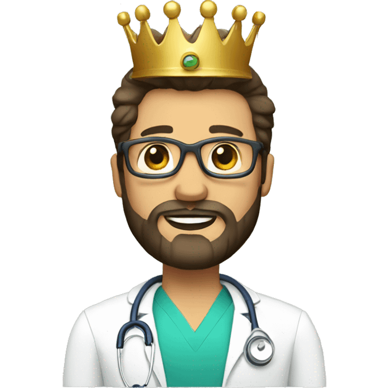 doctor with a crown and beard emoji