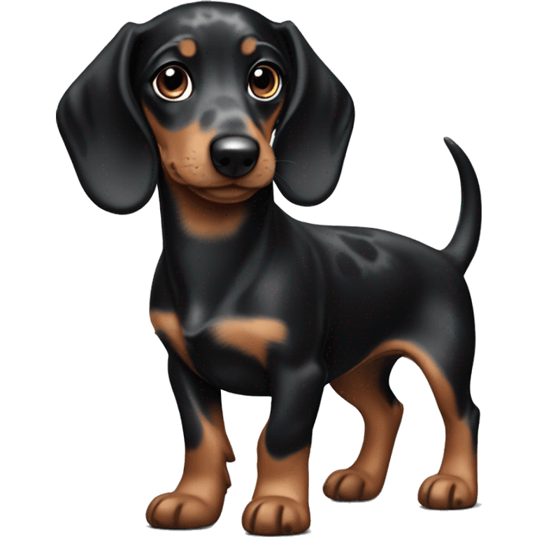 Black merle dachshund puppy emoji