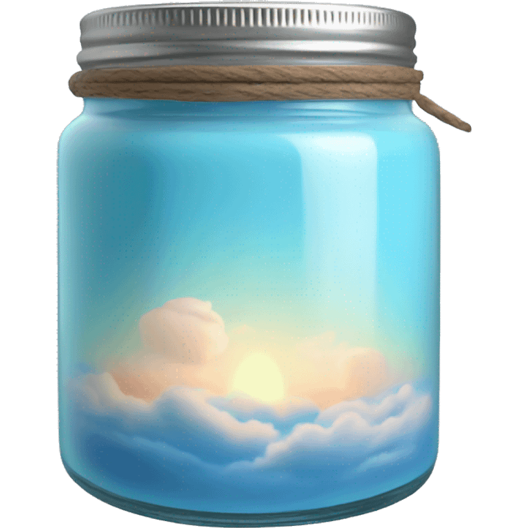 Aesthetic sky blue candle in jar emoji