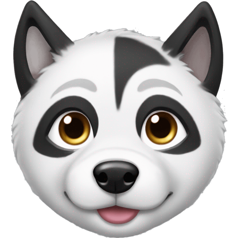 Black and white husky with different eyes emoji