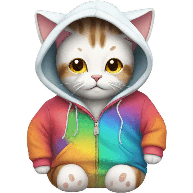 Cat wearing hoodie emoji