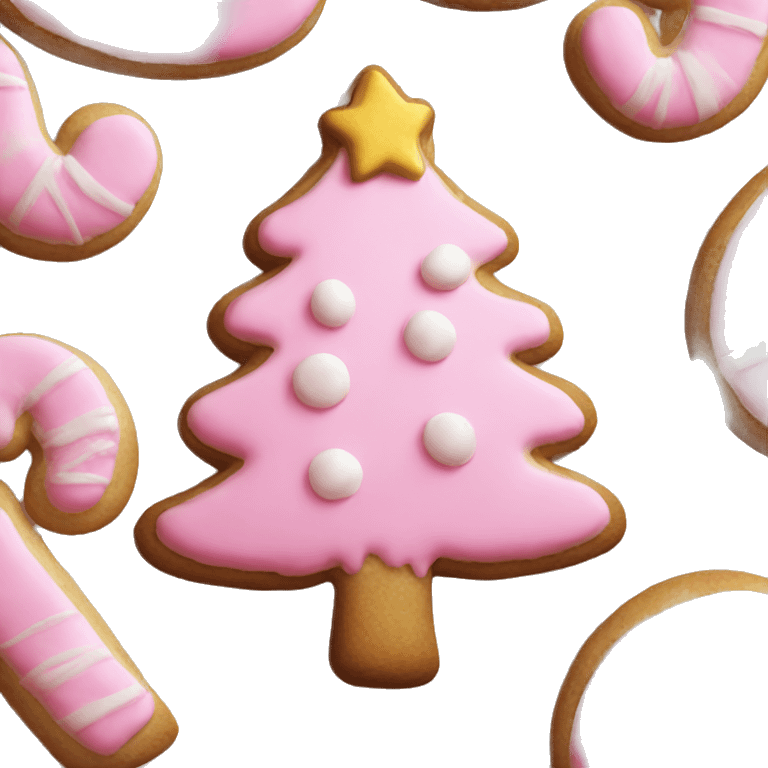 christmas tree cookie pink emoji