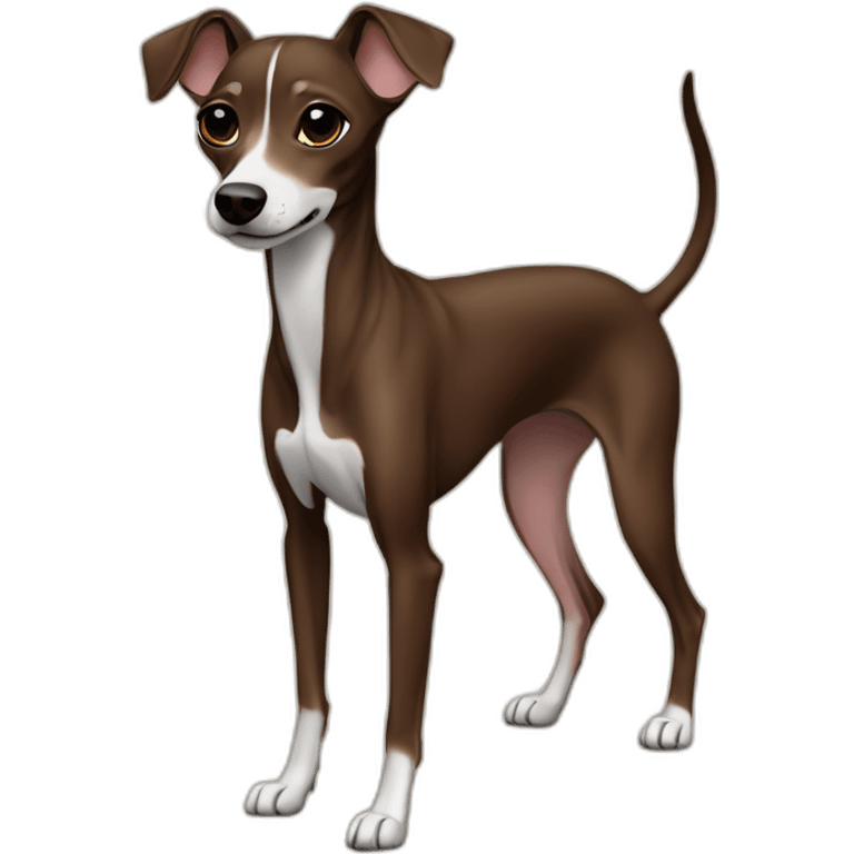 full body all brown and black italian greyhound chihuahua emoji