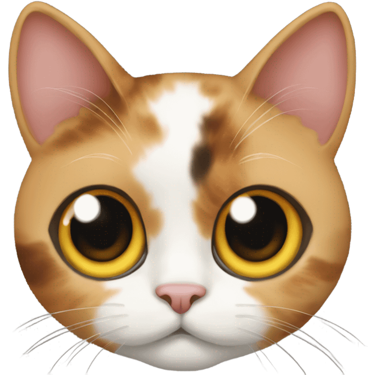 Calico cat with huge eyes emoji