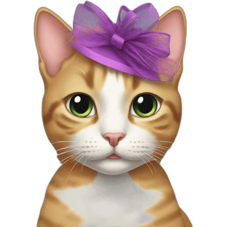 cat wearing fascinator emoji