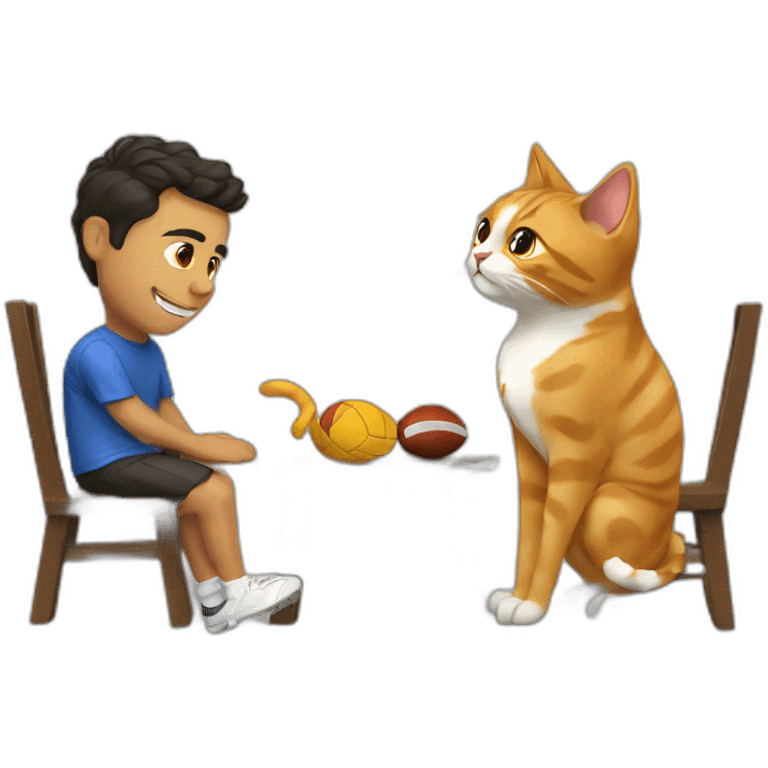 Cristiano play with cat emoji