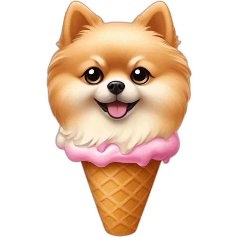 cream pomeranian ice cream cone emoji