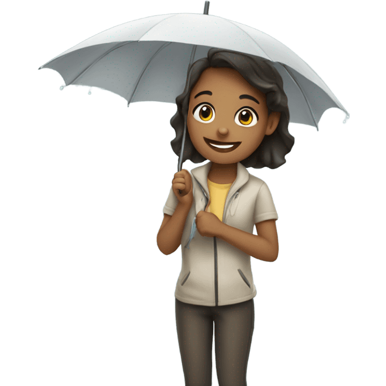 smiling girl with umbrella happy birthday  emoji