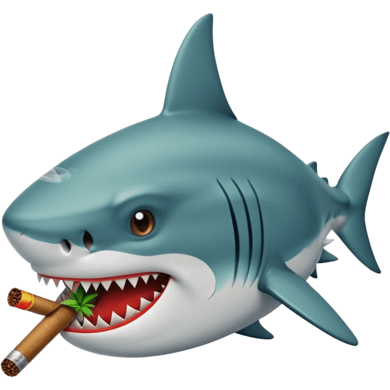 Rasta shark smoking spliff emoji