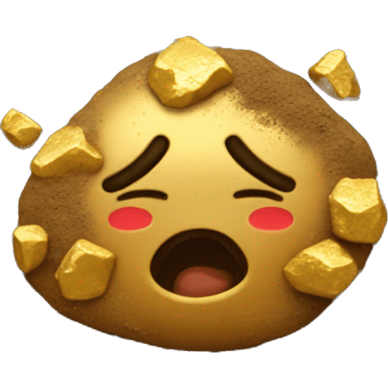 gold nuggets in dirt emoji