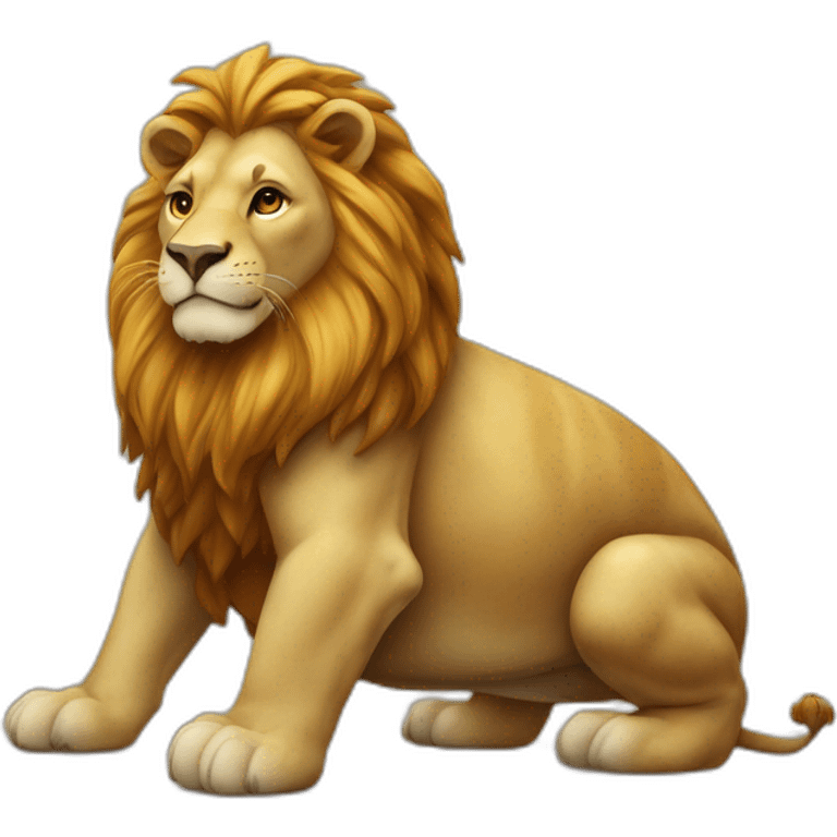 Lion sur le dos d’une tortue emoji