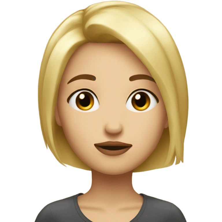 girl with blonde short hair pretty with kissy face emoji