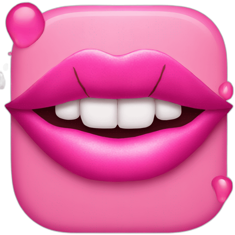 pink lipstick kiss mark emoji