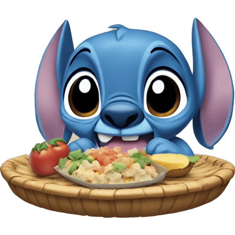 Lilo& Stitch eating together  emoji