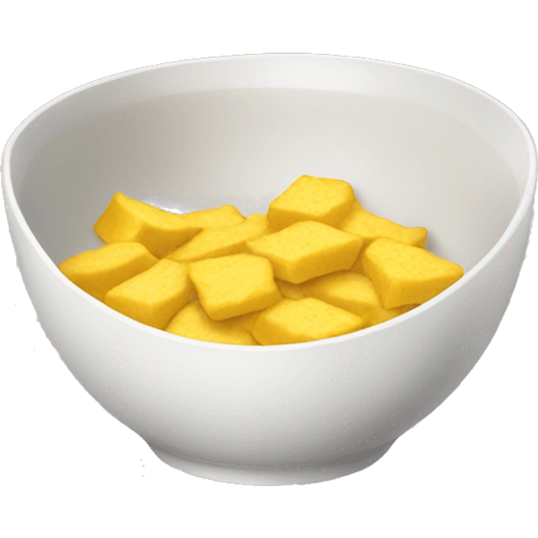 a white bowl filled with yellow flat crips  emoji