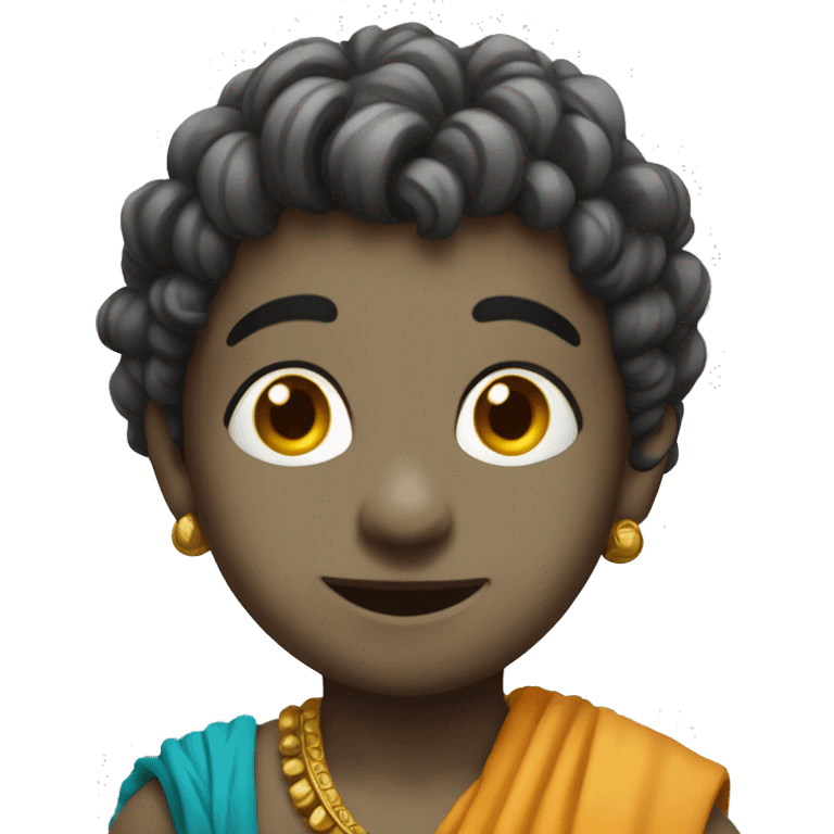 Cartoon little Krishna says wow  emoji