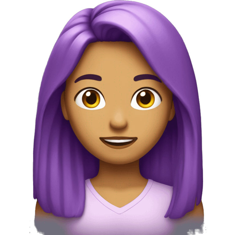 chica con pelo violeta y cara sorprendida emoji