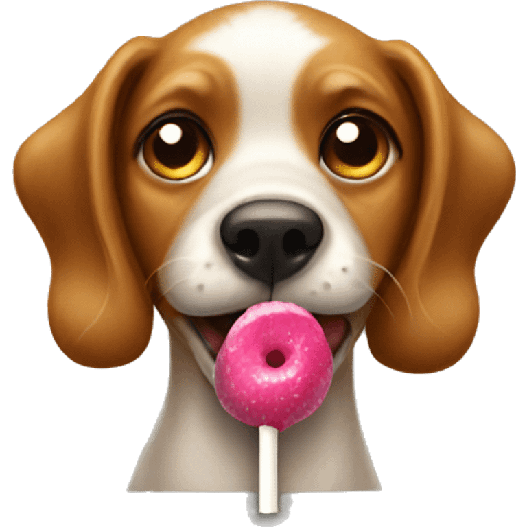 Dog eating a lollipop  emoji