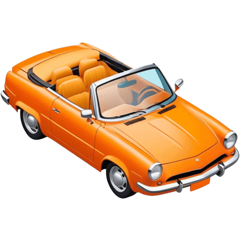 Orange driving riding in a convertible  emoji