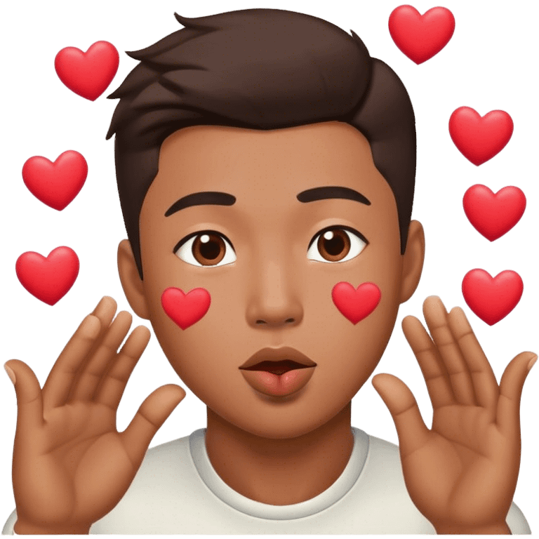 asian man flying kisses hearts emoji