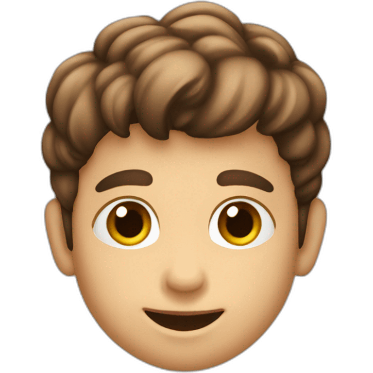 niño pelo claro con cabra café emoji