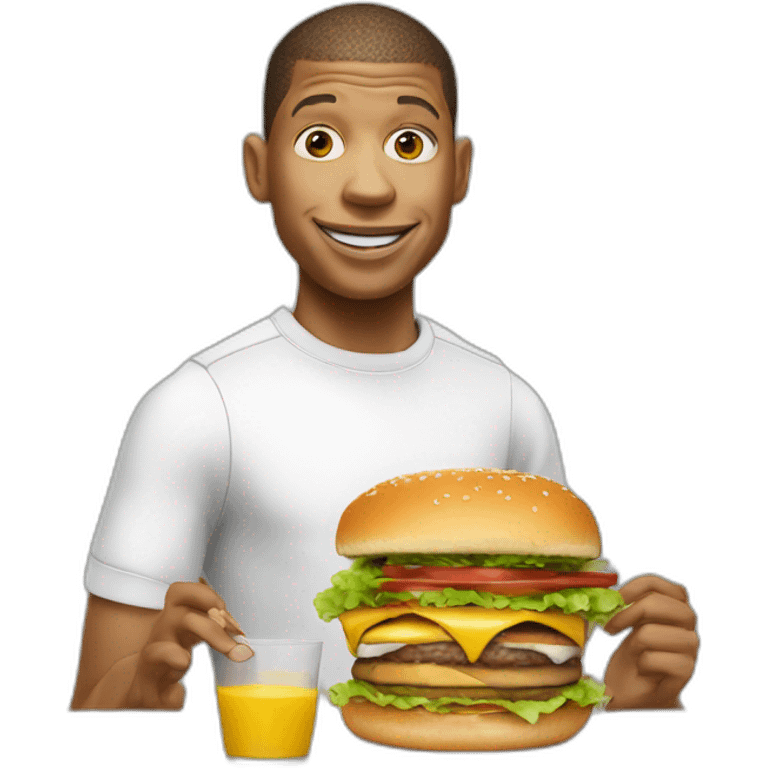 Mbappé eating une burger emoji