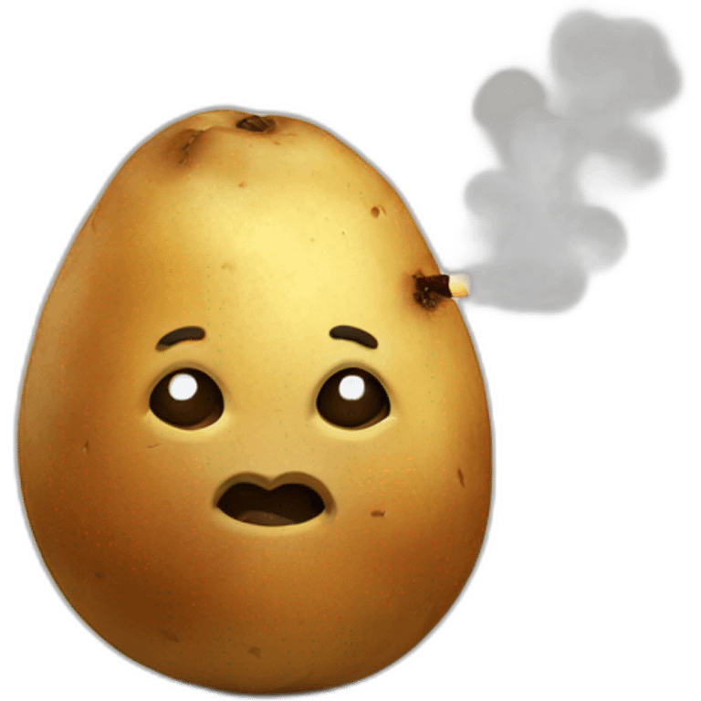 a smoking potato emoji