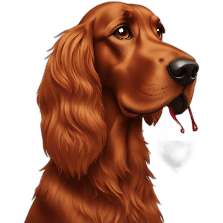 irish setter drinking wine emoji