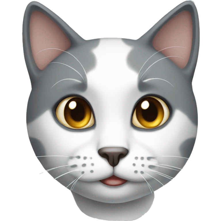 Grey and white cat emoji