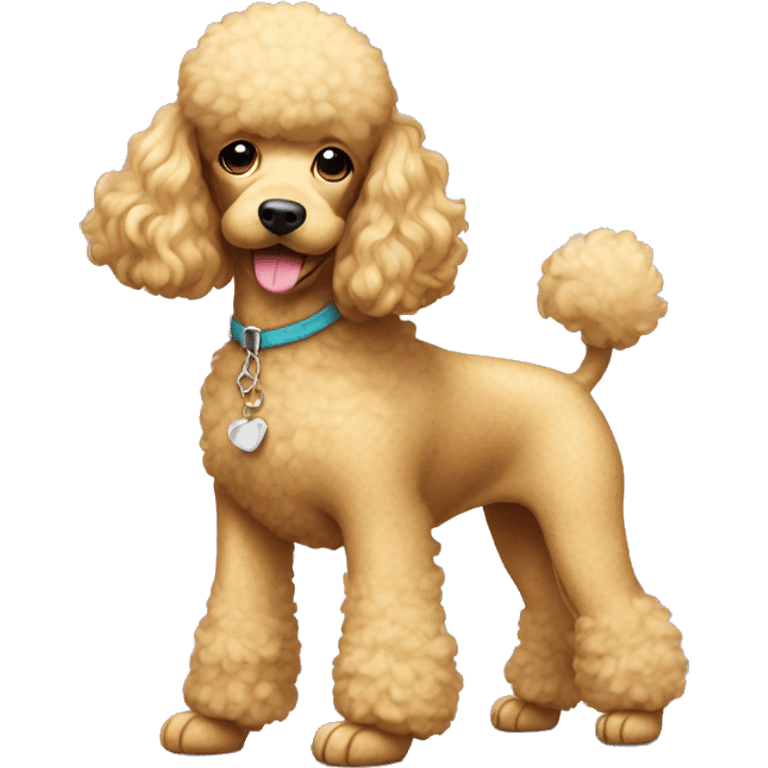 Golden poodle wearing shoes emoji