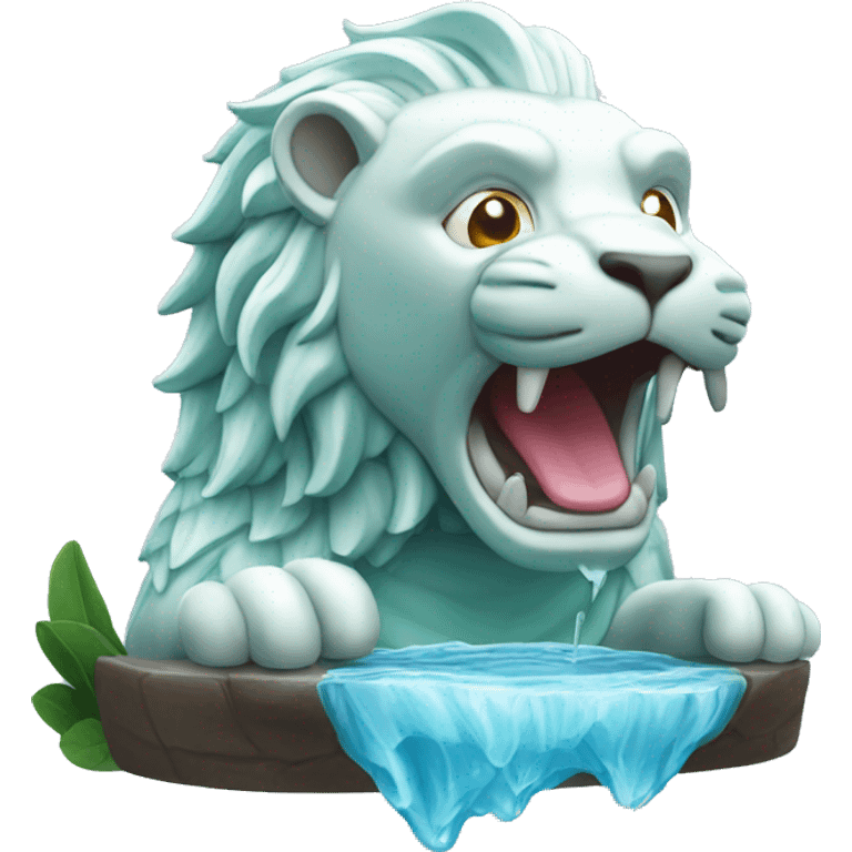 Singapore Merlion water come out of its mouth emoji