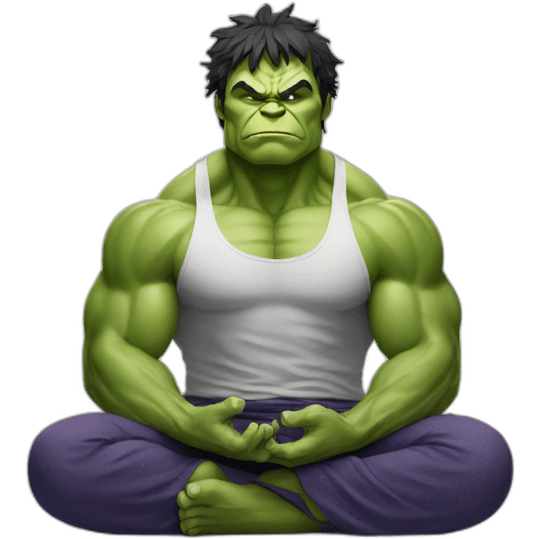 Hulk doing a meditation emoji