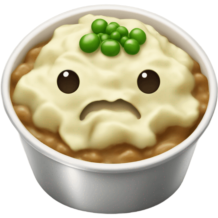 mashed potatoes with gravy and peas emoji