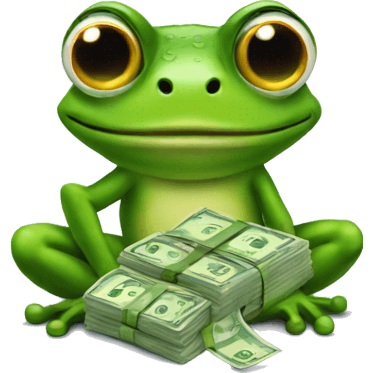 frog with money emoji