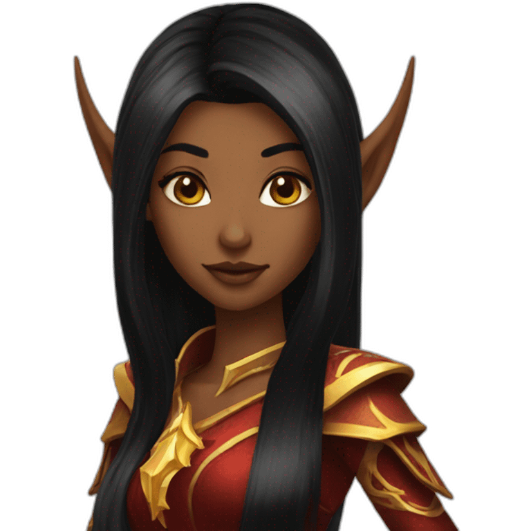 Blood elf black hair emoji