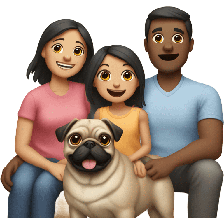 family with pug emoji