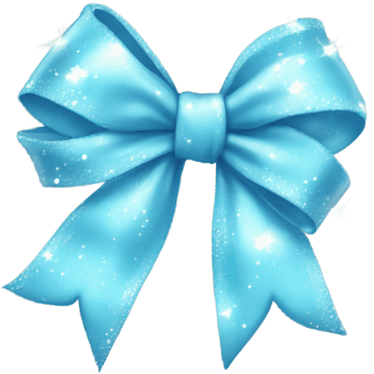 a baby blue bow with sparkles  emoji