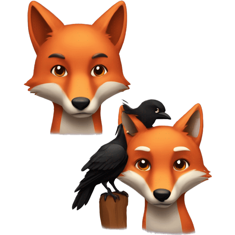 fox and a crow emoji