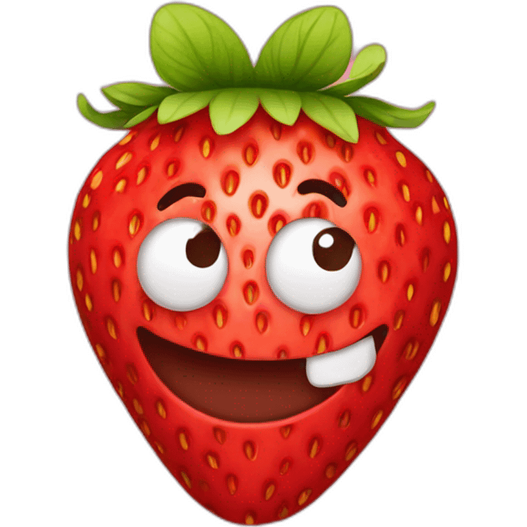 strawberry with a cap emoji