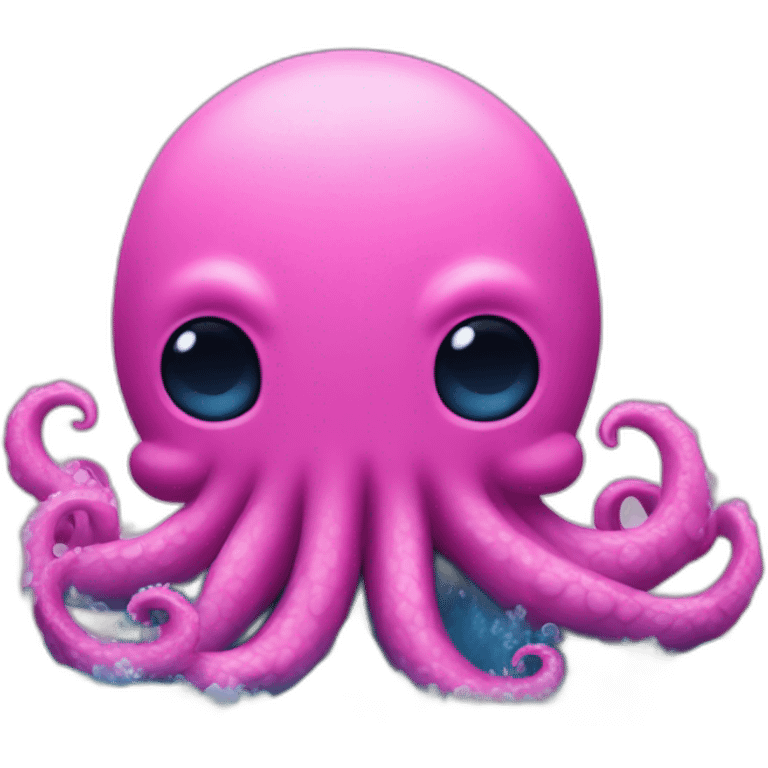 a blue kraken that rocks  to another pink kraken emoji