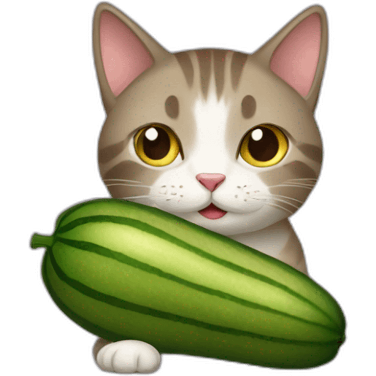 cat with zucchini emoji