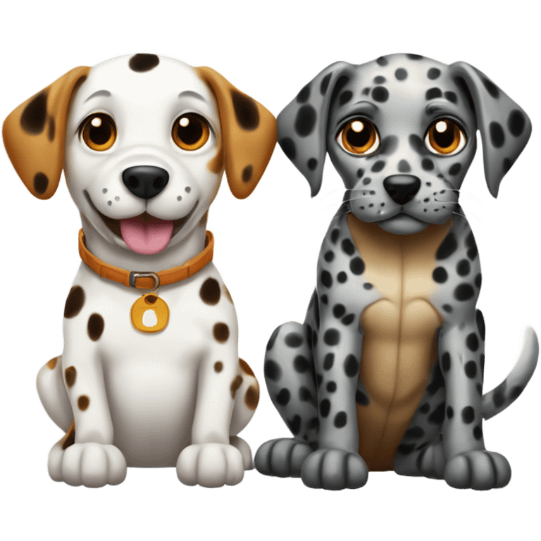 dalmatian dog and tortoise shell cat together  emoji