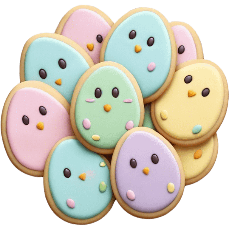 Pastel Easter cookies emoji