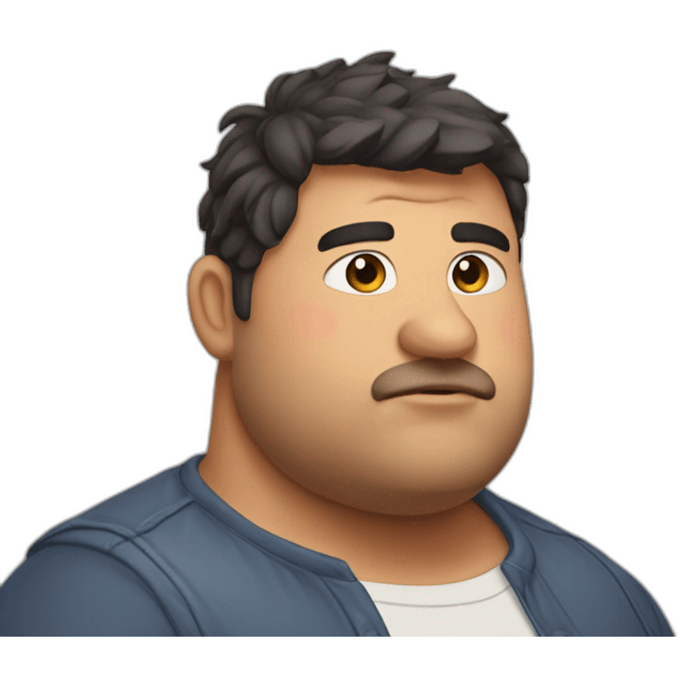 Hombre gordito enamorado emoji