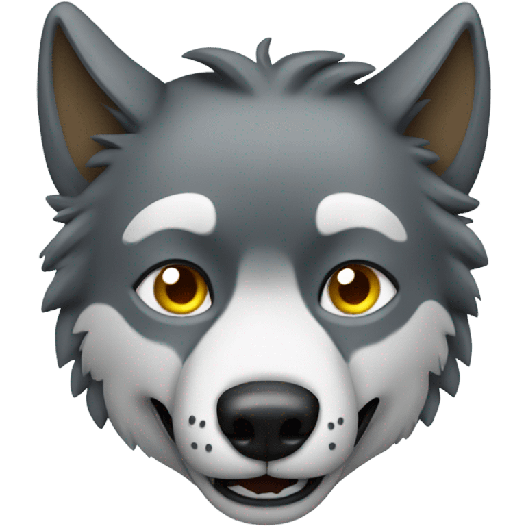 Wolf with phone emoji