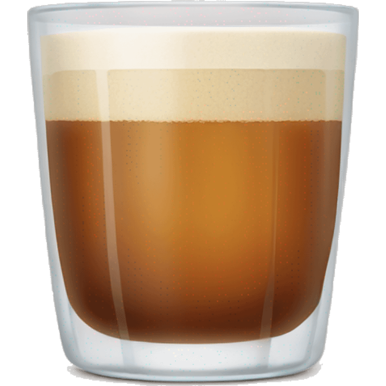 South Indian-style tea in a small glass tumbler with vertical grooves, creamy brown tea with froth on top, and transparent glass detailing. emoji